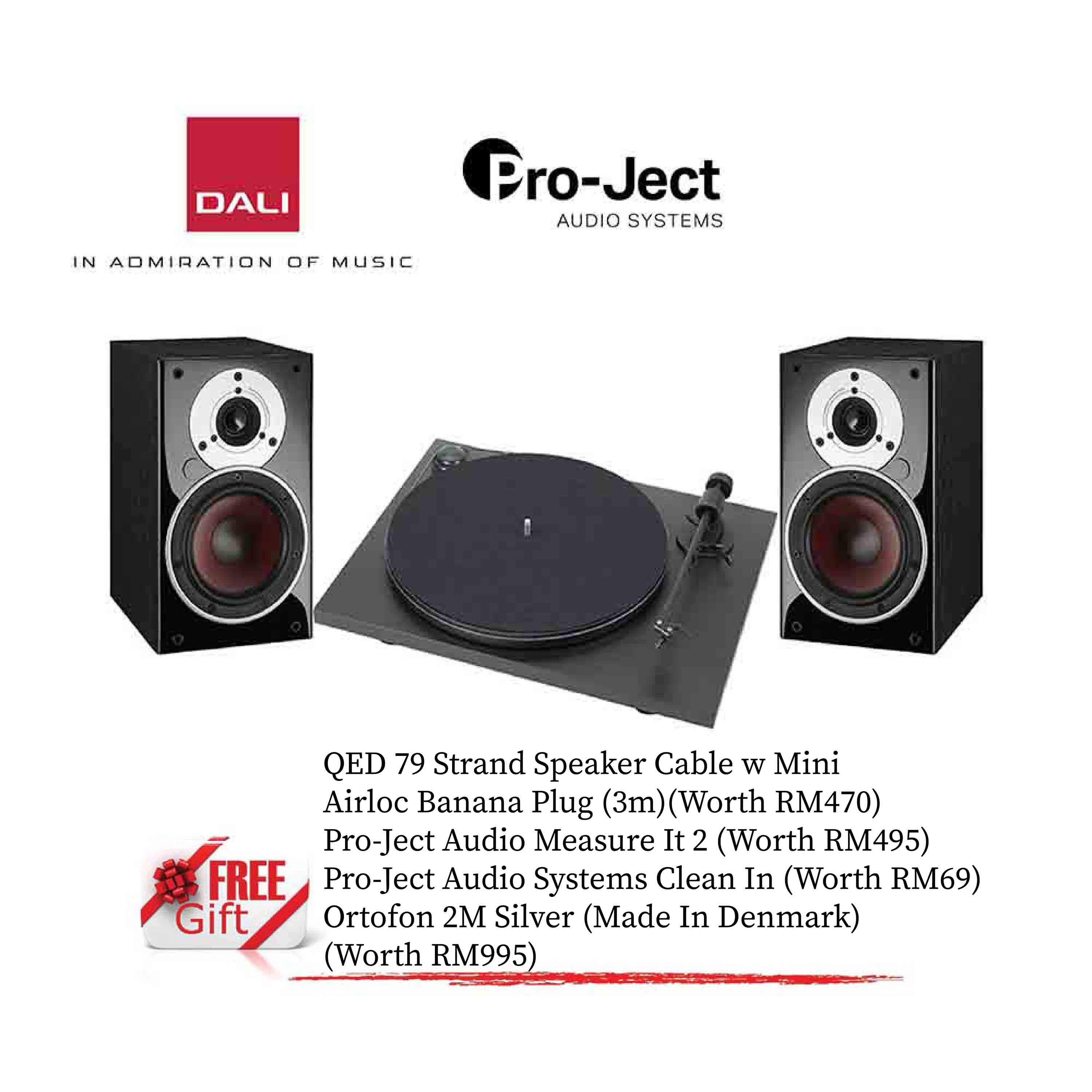 Dali Zensor 1ax Pro Ject Primary Phono Usb Turntable Package Cmy