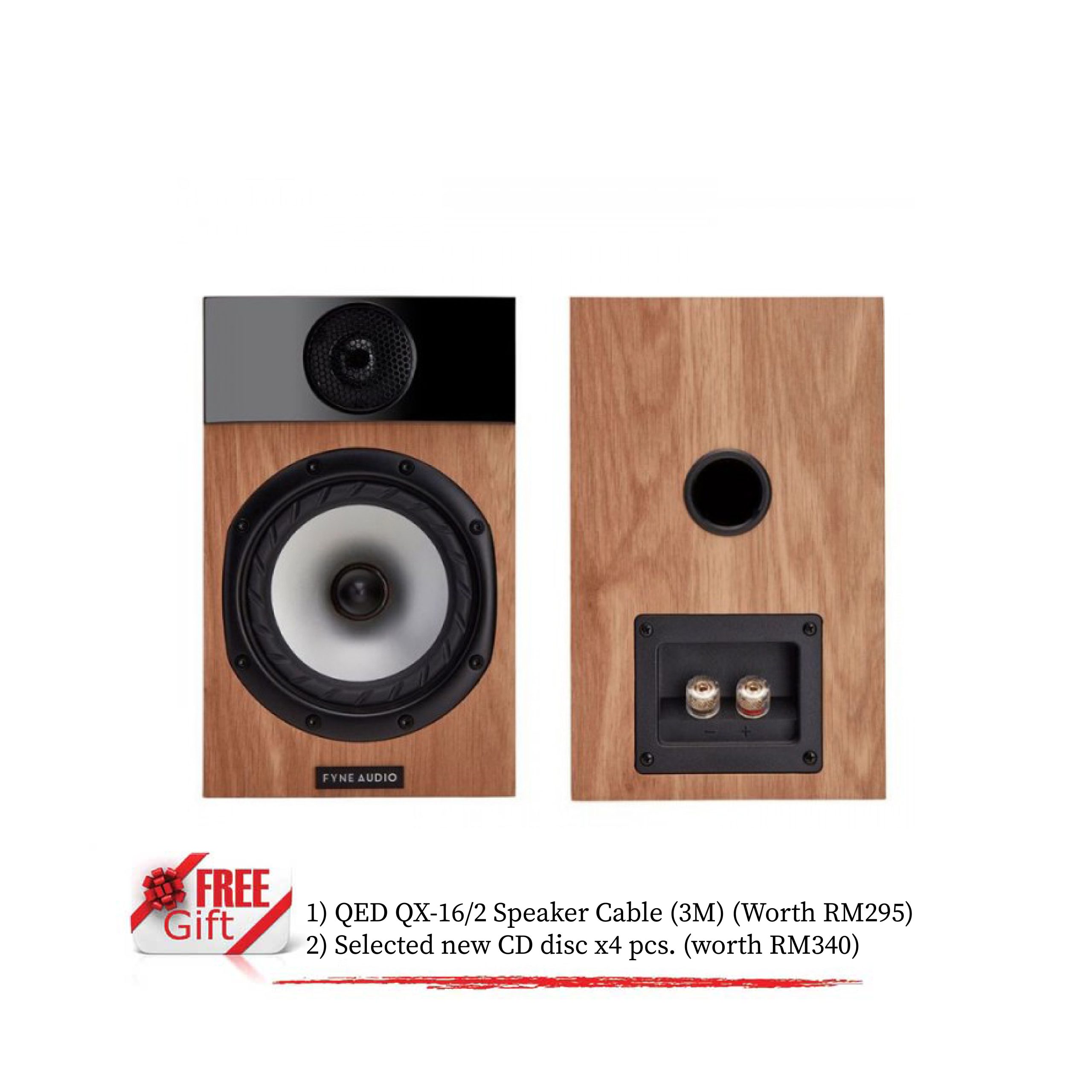 Fyne Audio F300 Bookshelf Speaker(Light Oak) CMY